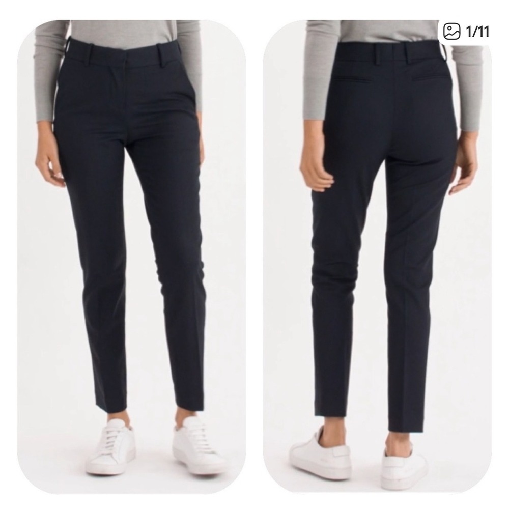 Everlane Slim Wool Pants Navy Blue 100% Wool Size‎ 0 Ankle Tailored Trousers